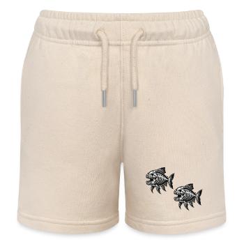 Skeleton Piranha 2 - Kids Organic Sweat Shorts by Stanley/Stella - soft Ecru - Front