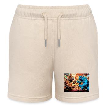 Marché baissier et haussier - Bourse - Short de jogging enfant bio Stanley/Stella - écru doux - Devant