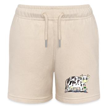 Cow - Kids Organic Sweat Shorts by Stanley/Stella - soft Ecru - Front