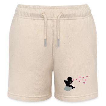 Stilisierter Liebesengel mit Herzen - Kinder Organic Joggingshorts Mini Bolter von Stanley/Stella - Natur - Vorne