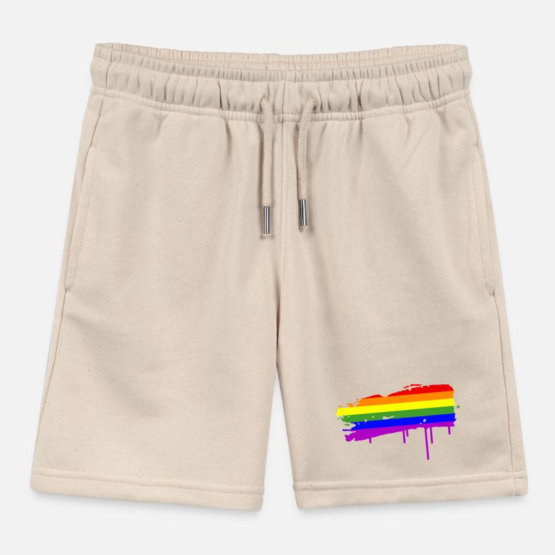 Rainbow Flag Graffiti Kids Organic Sweat Shorts by Stanley/Stella