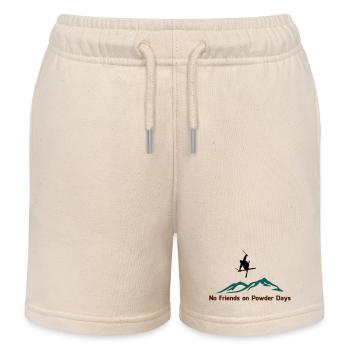 No. friends on Powder days - Kids Organic Sweat Shorts by Stanley/Stella - soft Ecru - Front
