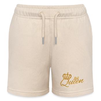 HIS QUEEN ♚ Inscription & Ombres (toutes les couleurs) - Short de jogging enfant bio Stanley/Stella - écru doux - Devant