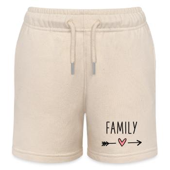 Family Herz Pfeil Liebe Amor Zusammenhalt - Kinder Organic Joggingshorts Mini Bolter von Stanley/Stella - Natur - Vorne