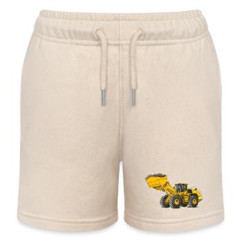 Wheel loader, construction machine - Kids Organic Sweat Shorts by Stanley/Stella - soft Ecru - Front