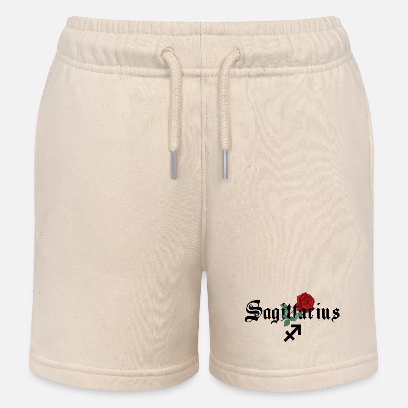 Zodiaque de la Rose du Sagittaire - Short de jogging enfant bio Stanley/Stella - écru doux