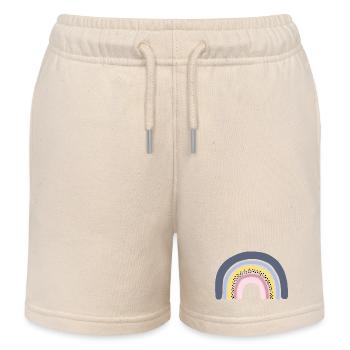 Rainbow pastel - Kids Organic Sweat Shorts by Stanley/Stella - soft Ecru - Front