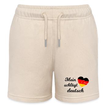 Mein Herz schlägt Deutsch - Kinder Organic Joggingshorts Mini Bolter von Stanley/Stella - Natur - Vorne