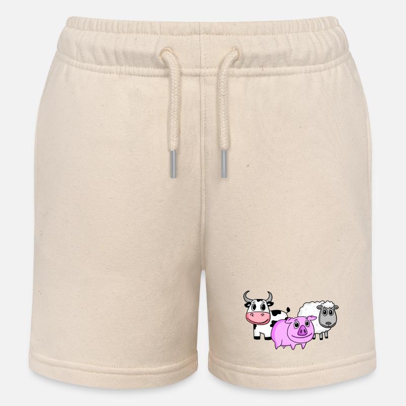 Animaux mignons - Short de jogging enfant bio Stanley/Stella - écru doux
