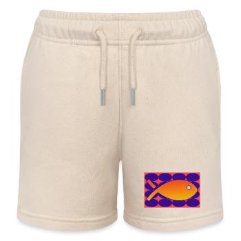 FISH - Kids Organic Sweat Shorts by Stanley/Stella - soft Ecru - Front