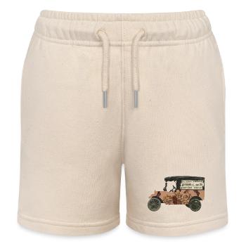 Veteranenauto, antikes Automobilbotanisches Motiv - Kinder Organic Joggingshorts Mini Bolter von Stanley/Stella - Natur - Vorne
