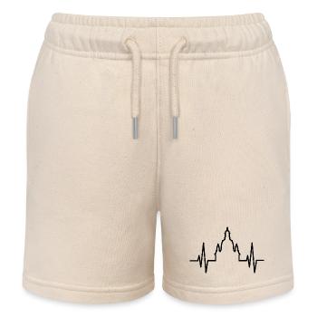Herzschlag Frauenkirche Dresden Puls Logo Symbol - Kinder Organic Joggingshorts Mini Bolter von Stanley/Stella - Natur - Vorne