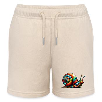 Snail - Kids Organic Sweat Shorts by Stanley/Stella - soft Ecru - Front