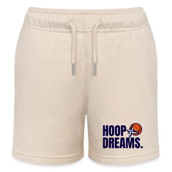 HoopDreams with logo navy blue - Kids Organic Sweat Shorts by Stanley/Stella - soft Ecru - Front