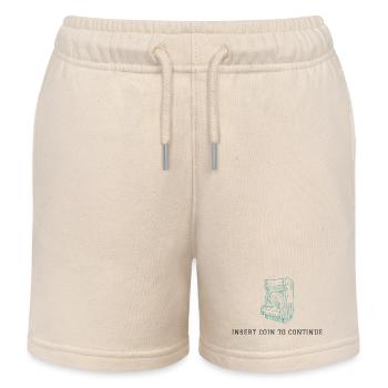 Insert Coin to Continue - Retro Arcade Vibes - Kids Organic Sweat Shorts by Stanley/Stella - soft Ecru - Front