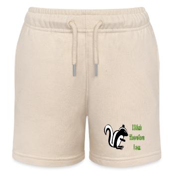 Humorous Skunk Philosophy Quote Design - Kids Organic Sweat Shorts by Stanley/Stella - soft Ecru - Front