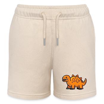 Dinosaurier stegosaurus Halloween Lustig - Kinder Organic Joggingshorts Mini Bolter von Stanley/Stella - Natur - Vorne