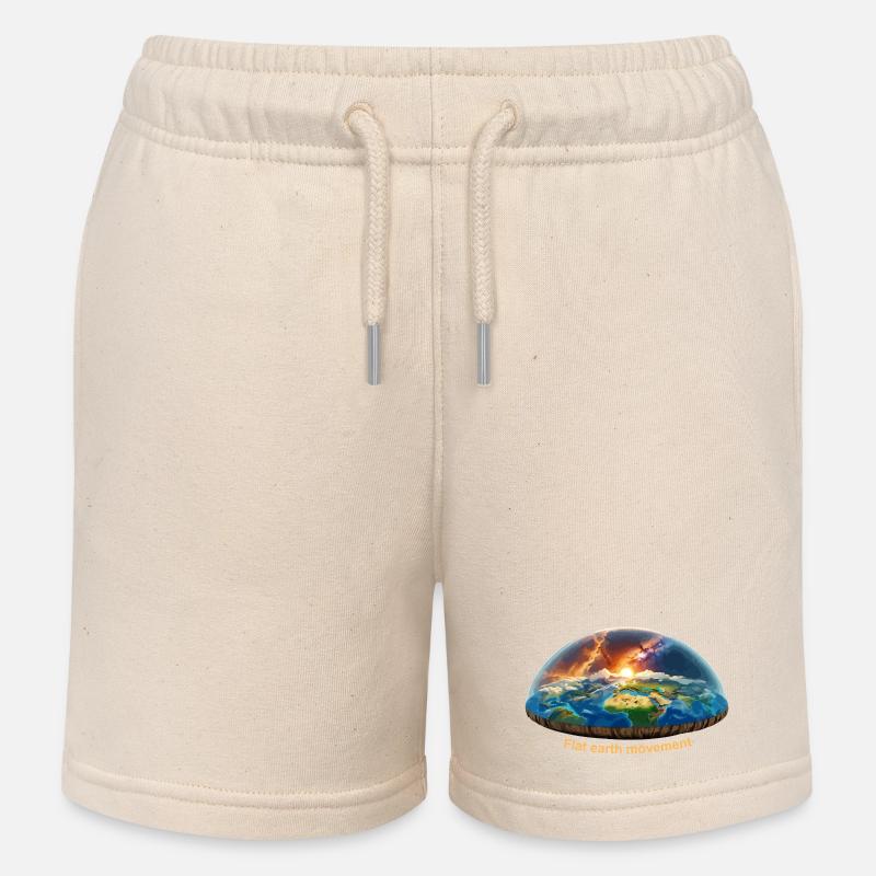 Mouvement de la terre plate - Short de jogging enfant bio Stanley/Stella - écru doux