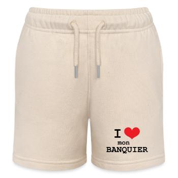 Ich liebe meinen Banker - Kinder Organic Joggingshorts Mini Bolter von Stanley/Stella - Natur - Vorne