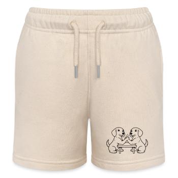 Teckel Bras de fer Bras de fer - Short de jogging enfant bio Stanley/Stella - écru doux - Devant