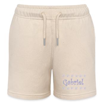 Gabriel Florale Pastel Name Deco - Kids Organic Sweat Shorts by Stanley/Stella - soft Ecru - Front