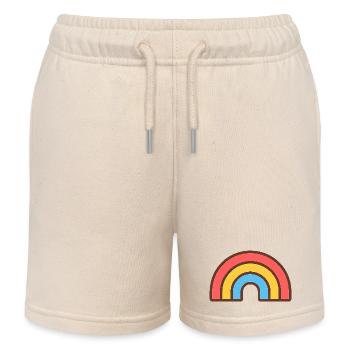 Heller Retro-Regenbogen - Kinder Organic Joggingshorts Mini Bolter von Stanley/Stella - Natur - Vorne