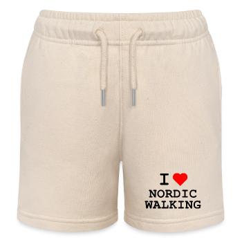 Ich liebe Nordic Walking - J’adore la marche nordique - Short de jogging enfant bio Stanley/Stella - écru doux - Devant