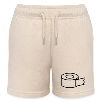 Masking Tape Craft Icon - Kids Organic Sweat Shorts by Stanley/Stella - soft Ecru - Front