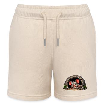 Little mouse out of hole - Kids Organic Sweat Shorts by Stanley/Stella - soft Ecru - Front