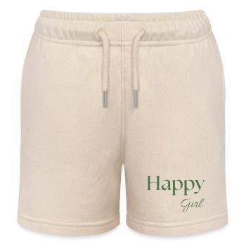 Happy Girl. - Kids Organic Sweat Shorts by Stanley/Stella - soft Ecru - Front