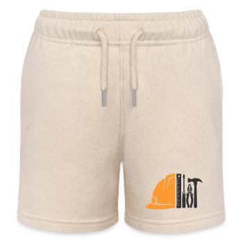 Werkzeug & Bauhelm – Handwerker Logo - Kinder Organic Joggingshorts Mini Bolter von Stanley/Stella - Natur - Vorne