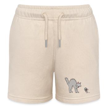 Katze und Maus | Lustiges Cartoon Motiv - Kinder Organic Joggingshorts Mini Bolter von Stanley/Stella - Natur - Vorne