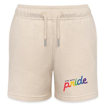 Live with pride - Short de jogging enfant bio Stanley/Stella - écru doux - Devant