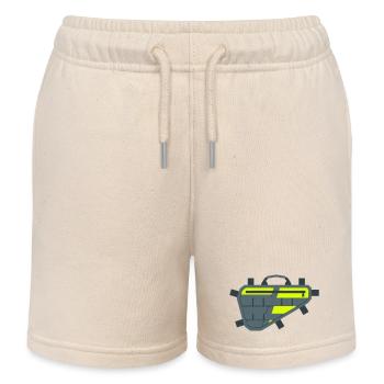 Bicycle Frame Bag Icon - Kids Organic Sweat Shorts by Stanley/Stella - soft Ecru - Front