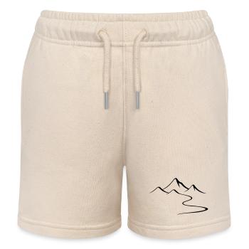 Mountains Outline Silhouette - Kids Organic Sweat Shorts by Stanley/Stella - soft Ecru - Front