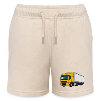 Gelber Lastwagen Illustration - Kinder Organic Joggingshorts Mini Bolter von Stanley/Stella - Natur - Vorne