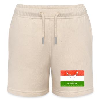 Hungary Hungary's Wild Animals - Kids Organic Sweat Shorts by Stanley/Stella - soft Ecru - Front