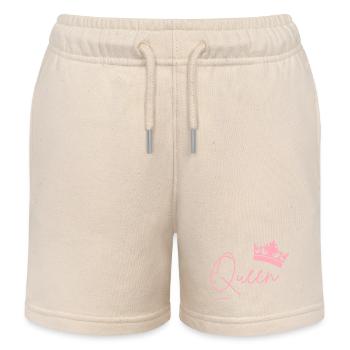 Queen Schriftzug mit Krone – Pink Power - Kinder Organic Joggingshorts Mini Bolter von Stanley/Stella - Natur - Vorne