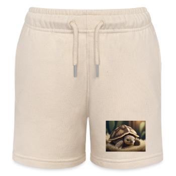 Animaux mignons en hibernation – tortue - Short de jogging enfant bio Stanley/Stella - écru doux - Devant