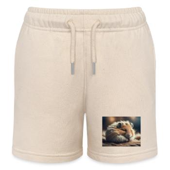 Animaux mignons en hibernation – hamster - Short de jogging enfant bio Stanley/Stella - écru doux - Devant