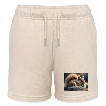Animaux mignons en hibernation – écureuil - Short de jogging enfant bio Stanley/Stella - écru doux - Devant