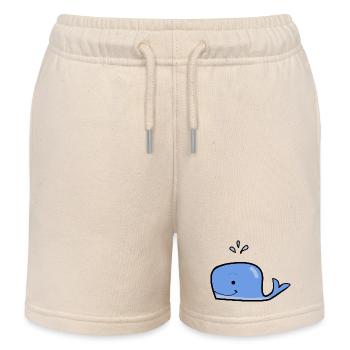 Baleine bleue mignonne - Short de jogging enfant bio Stanley/Stella - écru doux - Devant