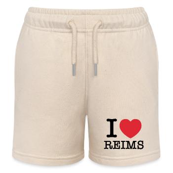 J’aime Reims | Reims | I Heart Reims | France - Short de jogging enfant bio Stanley/Stella - écru doux - Devant