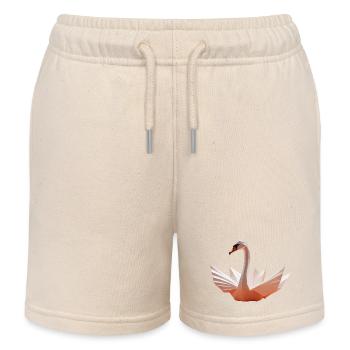 Schwan Origami - Kinder Organic Joggingshorts Mini Bolter von Stanley/Stella - Natur - Vorne
