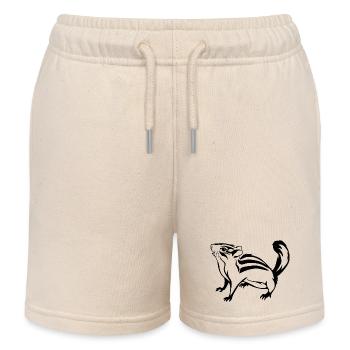 Outlined cute chipmunk - Kids Organic Sweat Shorts by Stanley/Stella - soft Ecru - Front