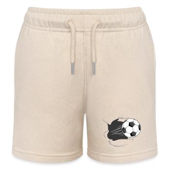 Un ballon de football brise un mur - Short de jogging enfant bio Stanley/Stella - écru doux - Devant
