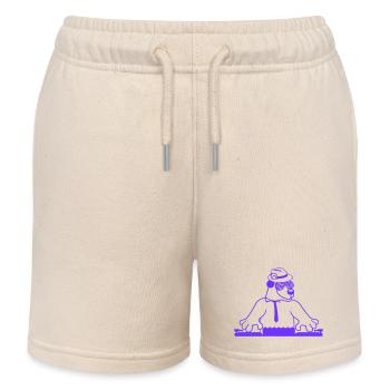DJ Brown Bear Bear Grizzly Mixer Tie Party - Kids Organic Sweat Shorts by Stanley/Stella - soft Ecru - Front