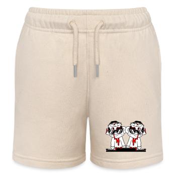 DJ Zombies Friends Team Horror Halloween Mixer - Kids Organic Sweat Shorts by Stanley/Stella - soft Ecru - Front