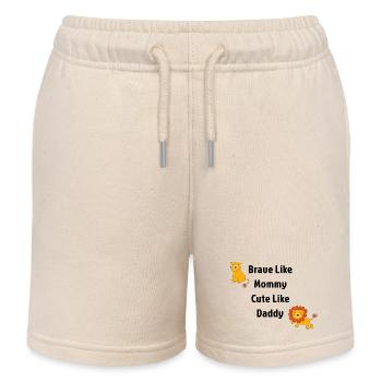 Brave Comme Maman mignon Comme Papa Lion - Short de jogging enfant bio Stanley/Stella - écru doux - Devant