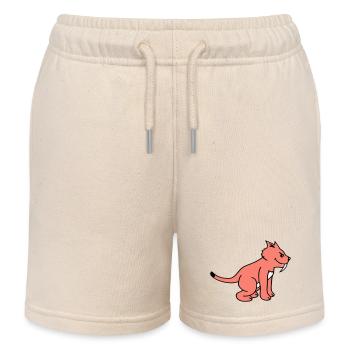 Böse Wild Katze Säbelzahntiger Lange Zähne Tiger - Kinder Organic Joggingshorts Mini Bolter von Stanley/Stella - Natur - Vorne